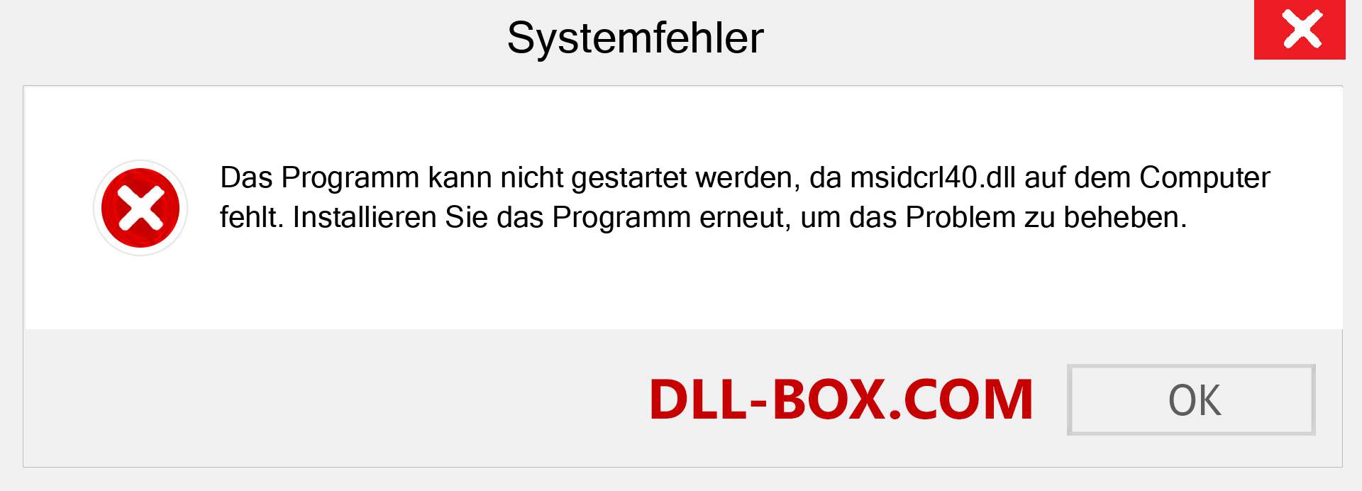 msidcrl40.dll-Datei fehlt?. Download für Windows 7, 8, 10 - Fix msidcrl40 dll Missing Error unter Windows, Fotos, Bildern